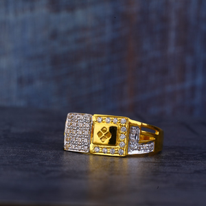 Mens Gold 22K Cz Ring-MR421