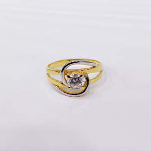 Yellow gold elite single stone cz ring