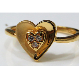22kt gold casting cz heart shape ladies ring 