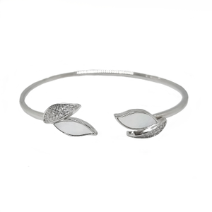Leaf Design Kada Bracelet In 925 Sterling Sil