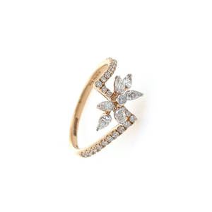 Floral ring with marquise and round diamonds 