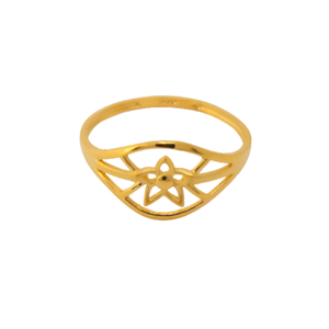 22k Gold Plain Star Ring
