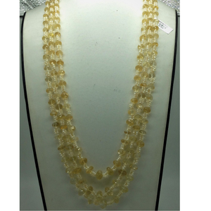 White Seed Pearls with Yellow Citrine Beeds