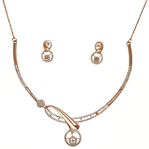 925 Rose Silver Designer Necklace Set MGA - N