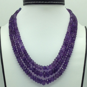 Natural Purple Amethyst Round Faceted Beeds