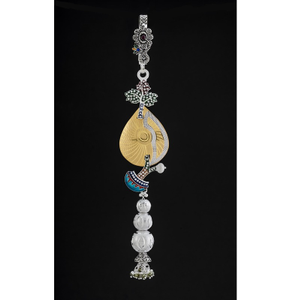 Silver beautiful antique waist keychain