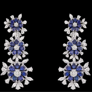 Diamonds and Blue Sapphires Earrings JSJ0163