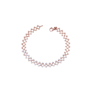 18K Rose Gold Lab Grown Diamond Zigzag Bracel