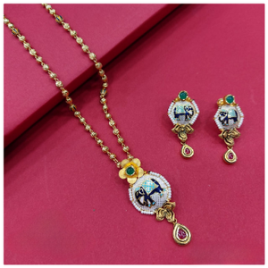 916 Gold Antique Jadtar Minakari Gajraj Dokiy