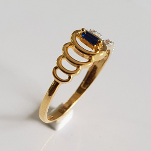 916 gold diamond stone ring