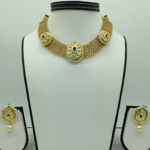 Multicolour Kundan Jali Necklace Set JNC01