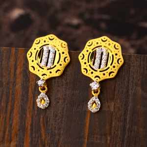 22CT Gold CZ Women's  Delicate Hallmark Earri