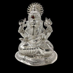Silver big size ganeshji idol