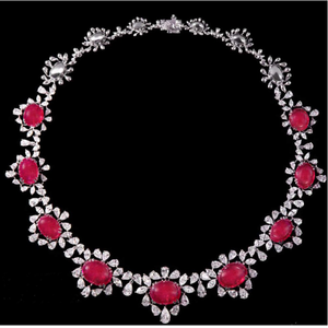 Diamonds and Ruby Necklace JSJ0076