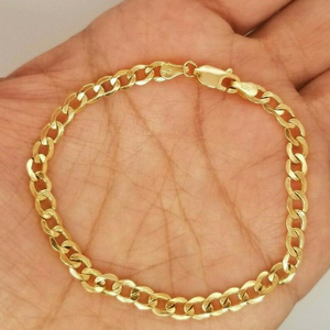 18 kt real solid yellow gold cuban link chain