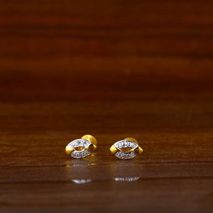 22KT Gold CZ Delicate Ladies Tops Earrings LT