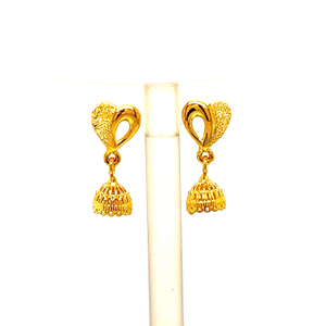 22k Yellow Gold Traditional Jhumki  Plain Ear