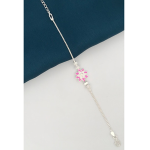 925 Silver Flower Design Rakhi