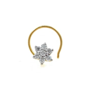 18k Gold Fancy Nose Pin in Diamond