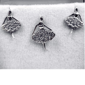 925 silver dancing ballerina pendant with ear