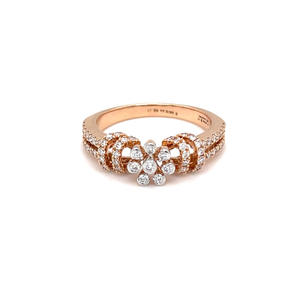 Floral design with dual band diamond ring in 