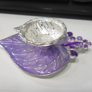 Silver Pan Shape Designer Diya / Deepak for d