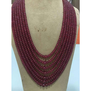 150CT Round Red Ruby Natural Transparent Mala
