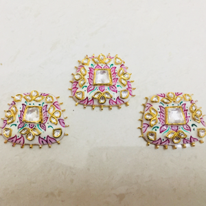 Gold Ladies Bikaneri Meenakari Necklace set