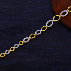 916 Gold Cz Diamond Hallmark Ladies Bracelet 