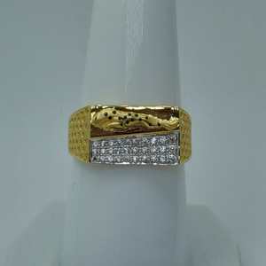 22k rhodium plated fancy gents ring
