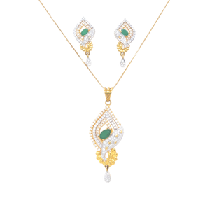 Glamorous Sparkling Diamond Pendant And Earri
