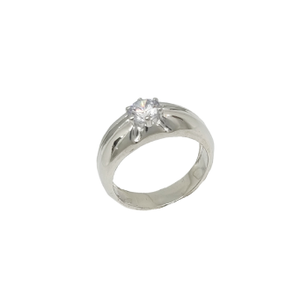 Designer One Diamond Gents Ring In 925 Sterli