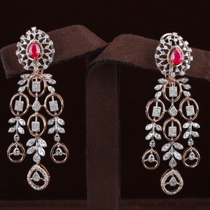18kt rose gold diamond fancy earrings