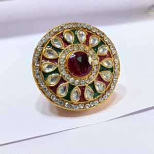 One Gram Gold Kundan With Dimond Bor