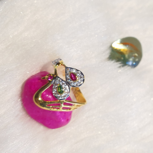 916 22K Peacock Stone Casting Gold Ring