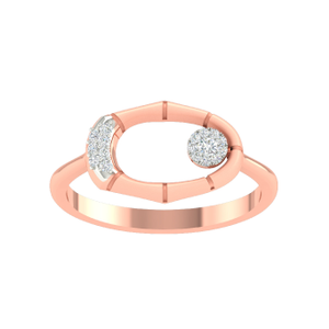 18K Rose Gold Real Diamond Classic Ring MGA -