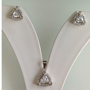 925  Silver white  color stone & diamond 