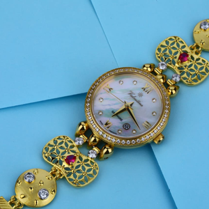 750 Rose Gold CZ Delicate Ladies Watch LW02