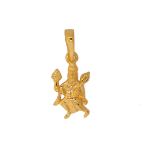 22k yellow gold plain hanuman pendant