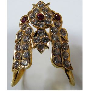 22kt Gold CZ Close Setting South Indian Peaco