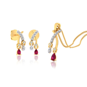 22k gold cz unique pendant set