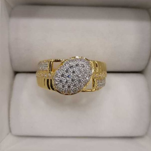 Gold Gents Attractive Pave Diamond Ring