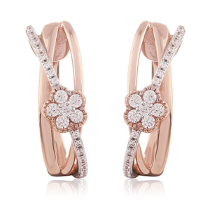 designer rose gold diamond earring