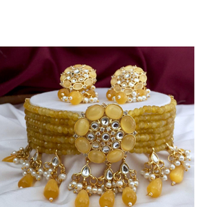 Yellow Stone Unquie Design Bridal Necklace Se