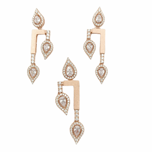 Fancy Rose Silver 925 Pendant Set