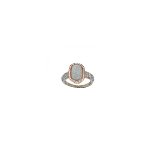 Sky Blue Stone Diamond Ring In 925 Sterling S