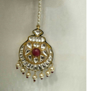 Gold Kundan Hair Chain (Tikka)
