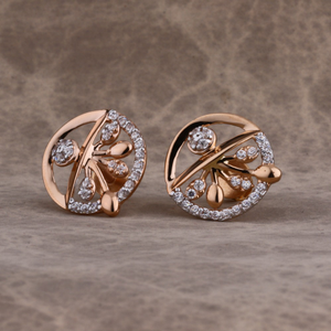 750 Rose Gold Designer Ladies Earring RE208