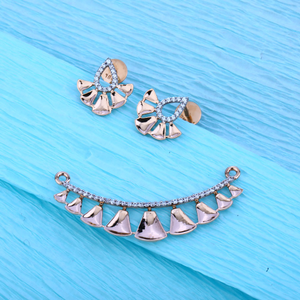 18KT Rose Gold Cz Gorgeous  Pendant Set  RMPN