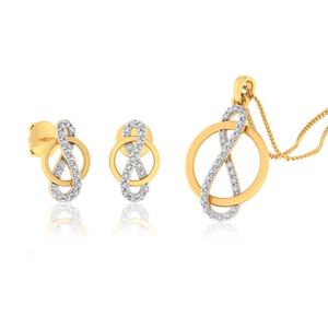 22k gold cz golden pendant set